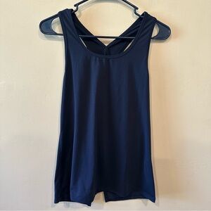 Beyond Yoga navy blue open racer back tank top size small